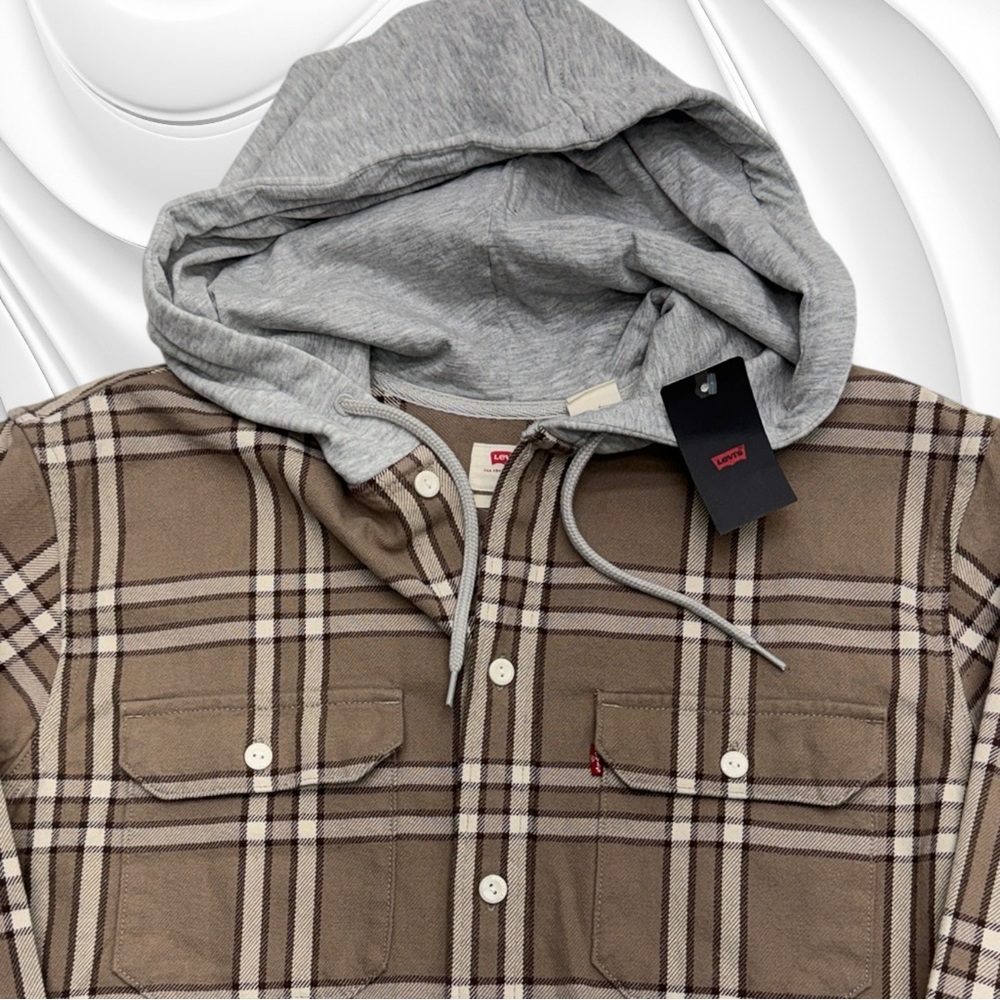 LEVI’s Men’s Medium Brown Hooded Flannel Shirt